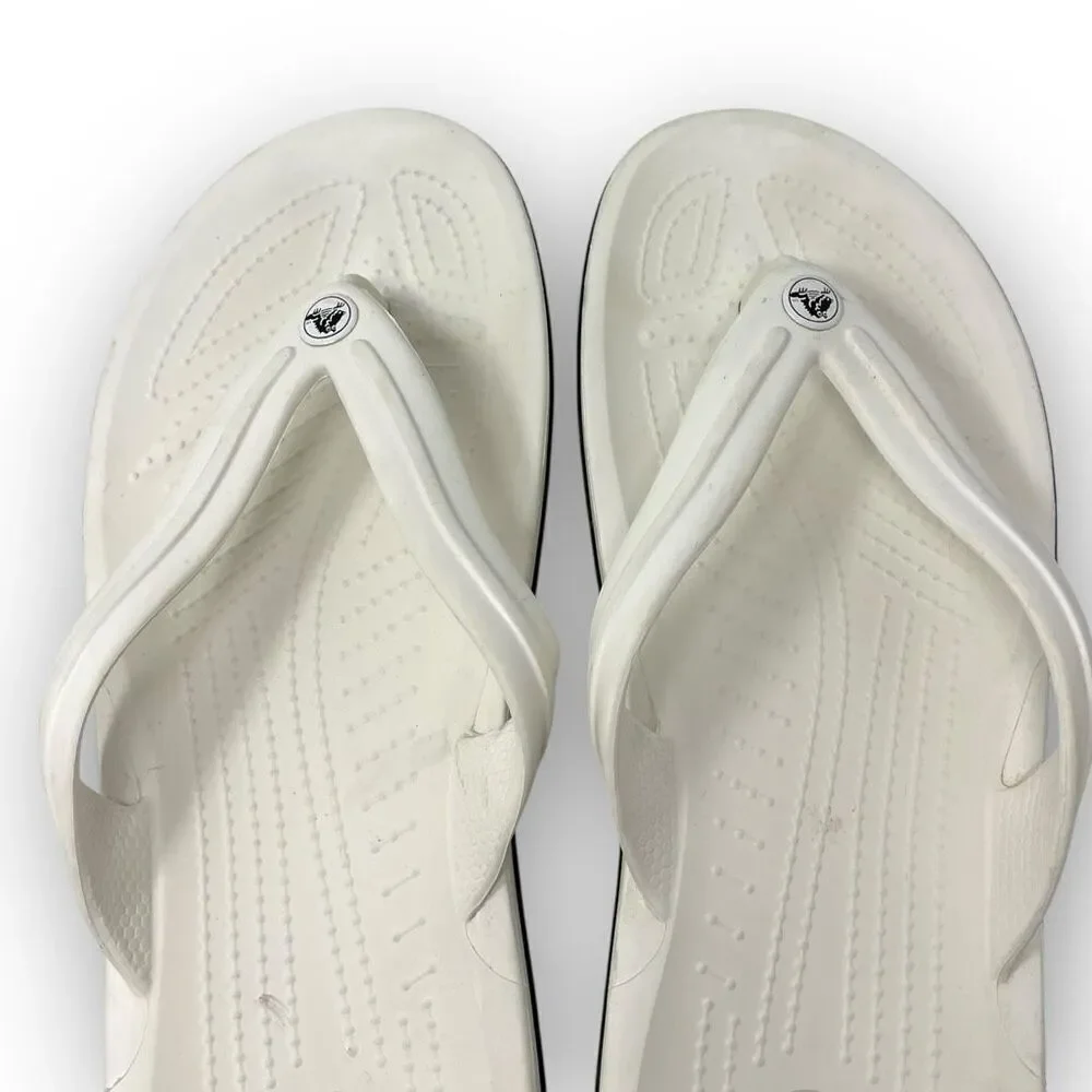 Crocs Crocband Flip Flops White Sandals Men’s Size 11
